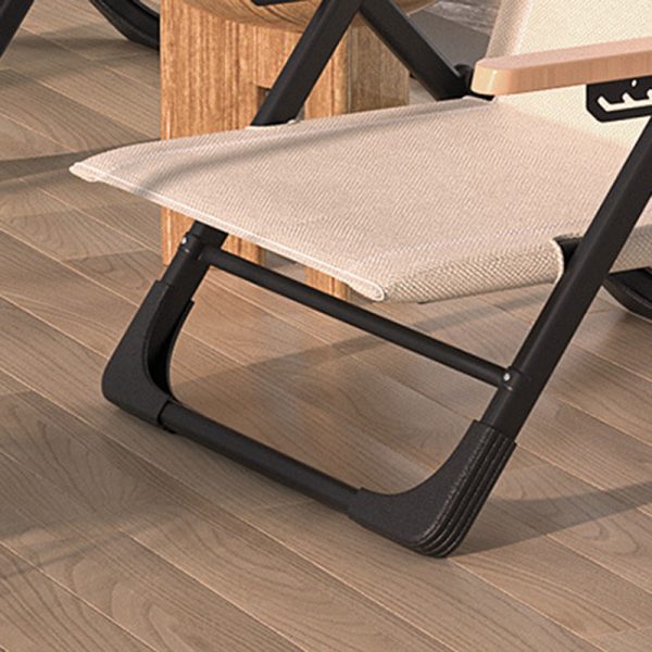 Contemporary Simplicity Square Oxford Fabric Carbon Steel Frame Foldable Camping Chair Backrest Wood Armrest For Outdoor Patio - Image 7
