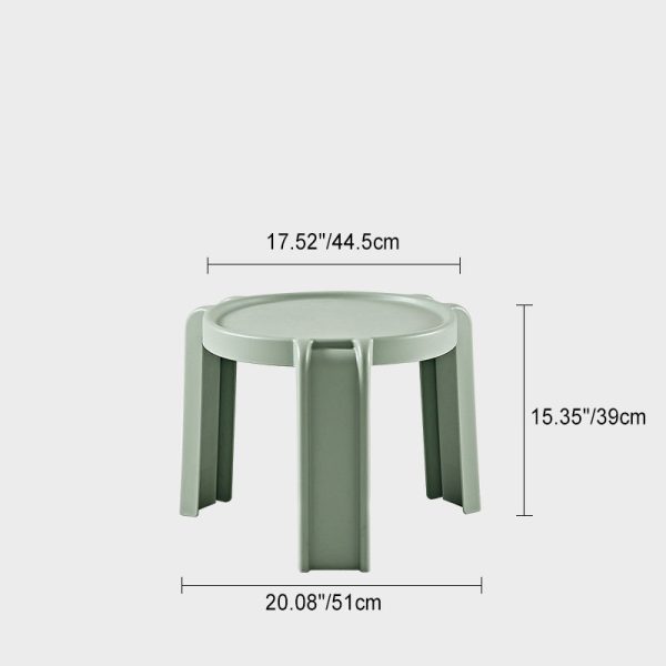 Contemporary Scandinavian PC Geometry Round Stackable Low Stool For Bedroom - Image 4
