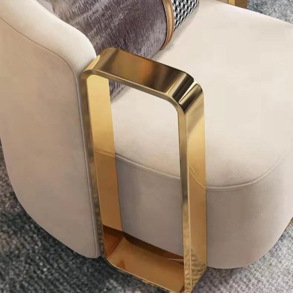 Contemporary Scandinavian Round Nappa Leather Swivel Accent Chair Backrest For Living Room - Image 6