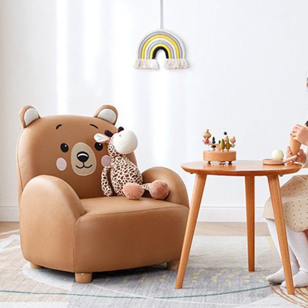 Contemporary Creative Cartoon Animal Tiger Fabric Solid Wood Children Accent Chair Backrest For Living Room - Image 8