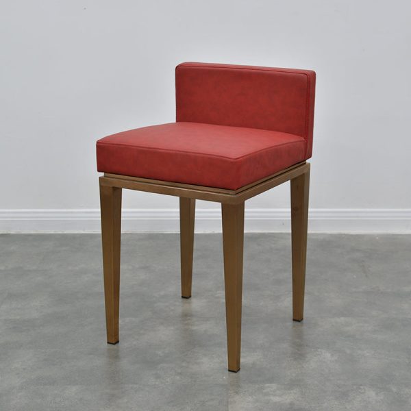 Contemporary Nordic Square Leather Stainless Steel Bar Stool Low Back For Dining Room - Image 6