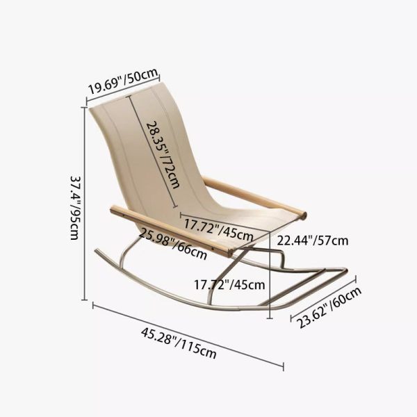 Contemporary Nordic Curved Canvas Stainless Steel Frame Recliner For Living Room - Image 3