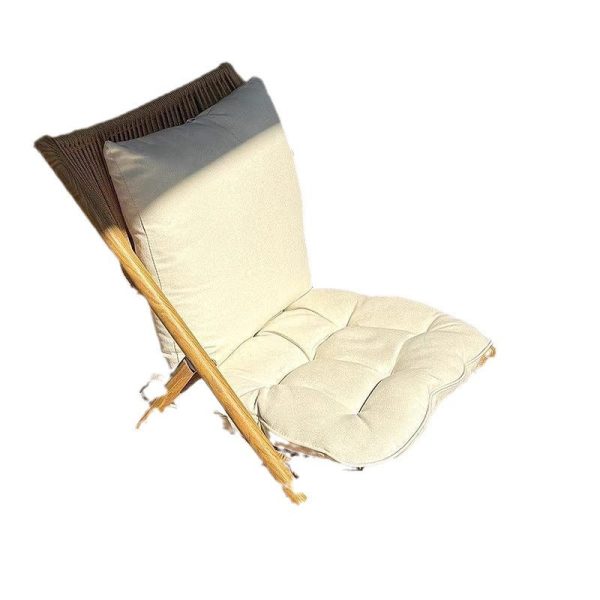 Traditional Rustic PE Weaving Rattan Imitation Wood Grain Alloy Frame Foldable Recliner Backrest Footrest For Outdoor Patio - Image 20