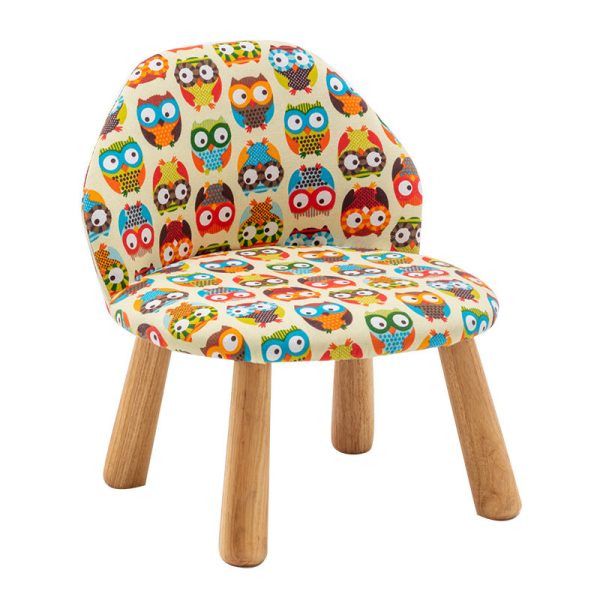 Contemporary Creative Cartoon Animal Pattern Fabric Solid Wood Low Stool For Bedroom - Image 17