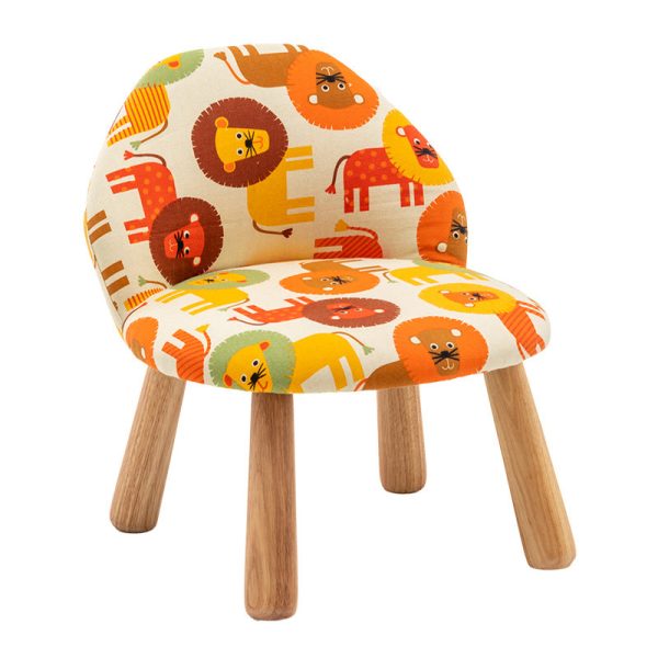 Contemporary Creative Cartoon Animal Pattern Fabric Solid Wood Low Stool For Bedroom - Image 14