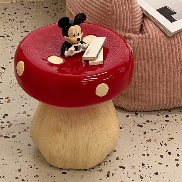 Contemporary Creative Mushroom Resin Fiberglass Low Stool For Bedroom - Image 9