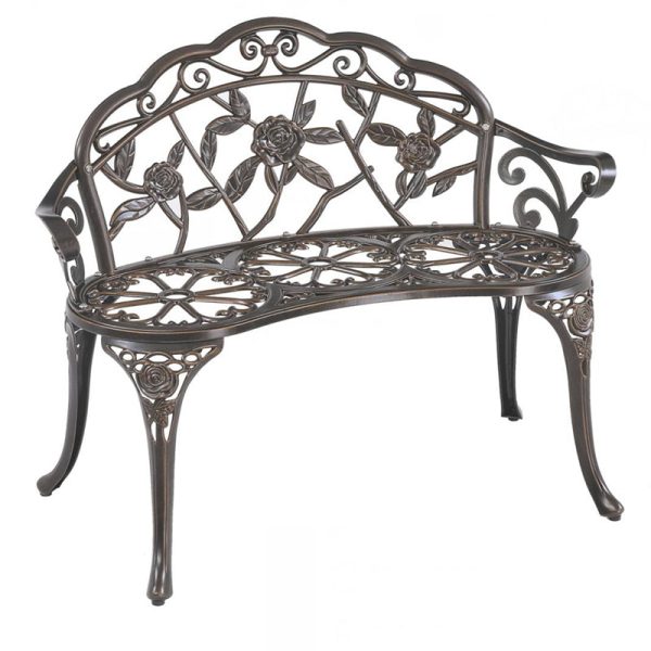 Contemporary Industrial Curved Die-Cast Aluminum Hollow Carving Waterproof Bench Backrest For Garden - Image 13