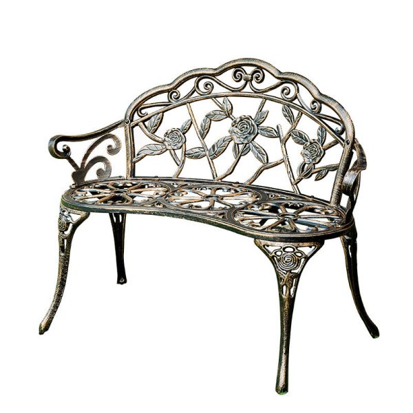 Contemporary Industrial Curved Die-Cast Aluminum Hollow Carving Waterproof Bench Backrest For Garden - Image 11