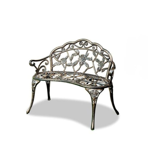 Contemporary Industrial Curved Die-Cast Aluminum Hollow Carving Waterproof Bench Backrest For Garden - Image 14