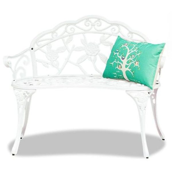 Contemporary Industrial Curved Die-Cast Aluminum Hollow Carving Waterproof Bench Backrest For Garden - Image 12