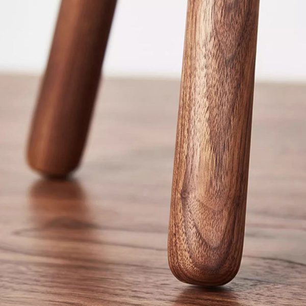 Contemporary Creative Biscuit Round Solid Wood Low Stool Footstool For Living Room - Image 6
