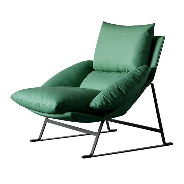 Contemporary Luxury Curved Fabric Upholstery Iron Accent Chair Backrest For Living Room - Image 12