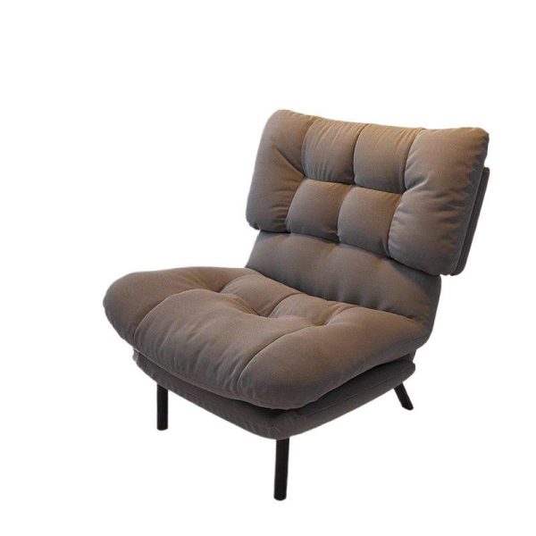 Contemporary Scandinavian Tufted Velvet Upholstered Wood Legs Accent Chair Backrest For Living Room - Image 9