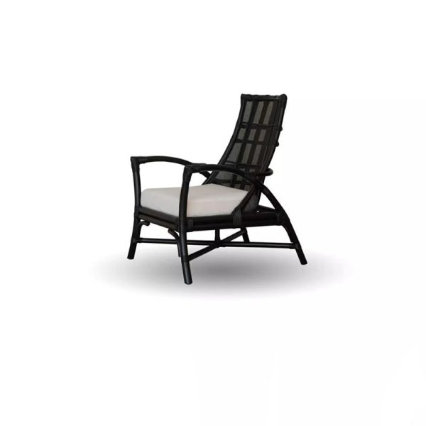 Contemporary Retro Rattan Weaving Solid Wood Lounge Chair Arc Arm For Living Room - Image 35
