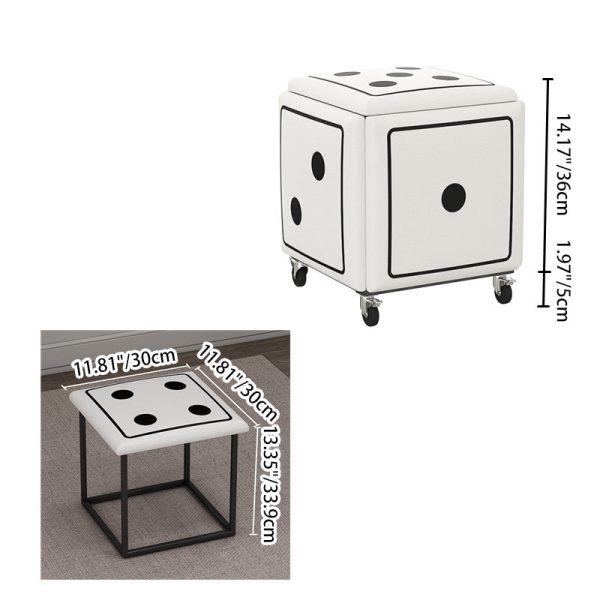 Contemporary Creative Dice Magic Cube 5-in-1 Stackable Combination Stool Low Stool Casters For Living Room - Image 4