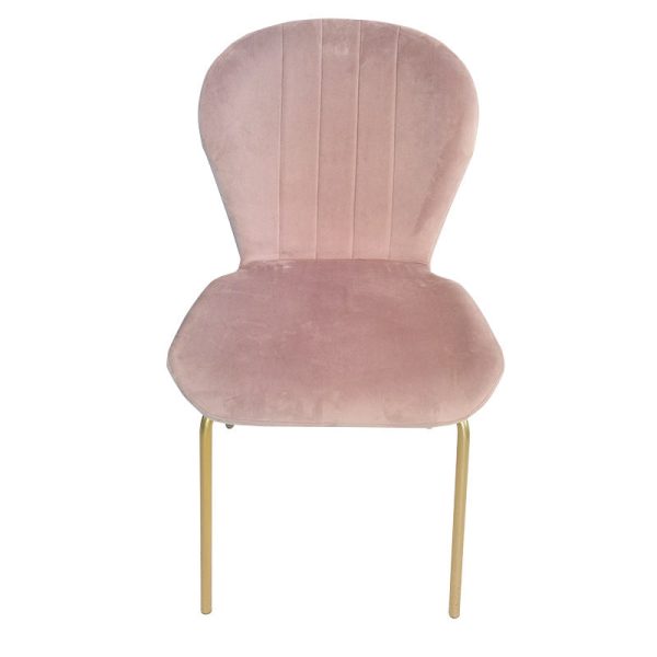 Contemporary Simplicity Curved Velvet Iron Legs Dining Chair Backrest For Dining Room - Image 5