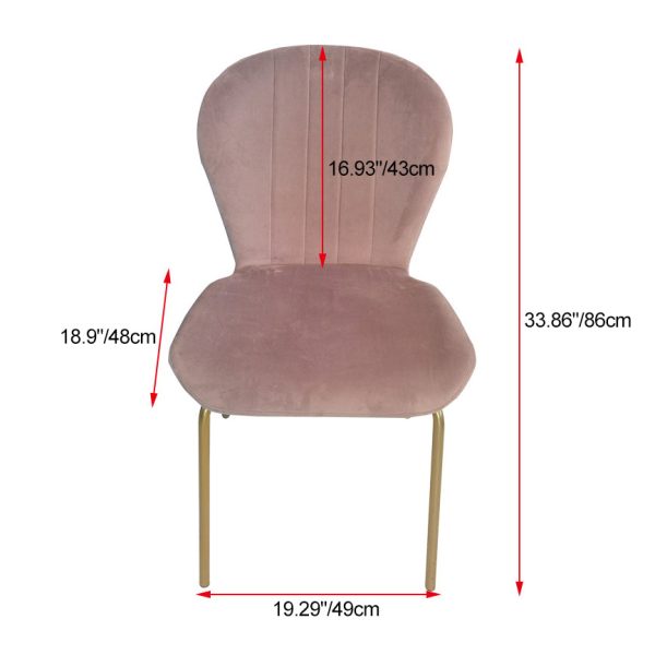 Contemporary Simplicity Curved Velvet Iron Legs Dining Chair Backrest For Dining Room - Image 4
