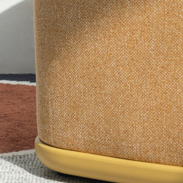 Contemporary Nordic Curved Fabric Upholstered Plastic Accent Chair Backrest Armrest For Living Room - Image 6
