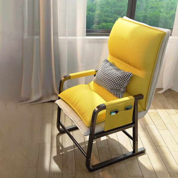 Contemporary Nordic Double-Layer Tech Fabric Upholstered Desk Chair Adjustable Backrest Armrest For Home Office - Image 16