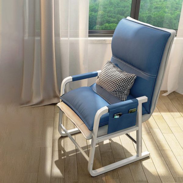 Contemporary Nordic Double-Layer Tech Fabric Upholstered Desk Chair Adjustable Backrest Armrest For Home Office - Image 17