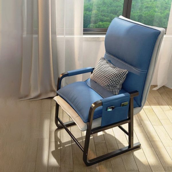 Contemporary Nordic Double-Layer Tech Fabric Upholstered Desk Chair Adjustable Backrest Armrest For Home Office - Image 18
