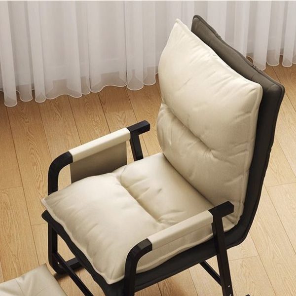 Contemporary Nordic Double-Layer Tech Fabric Upholstered Desk Chair Adjustable Backrest Armrest For Home Office - Image 8