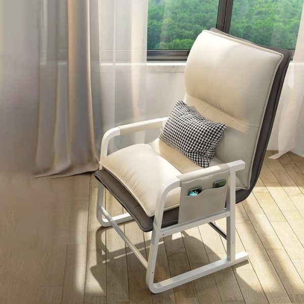Contemporary Nordic Double-Layer Tech Fabric Upholstered Desk Chair Adjustable Backrest Armrest For Home Office - Image 10
