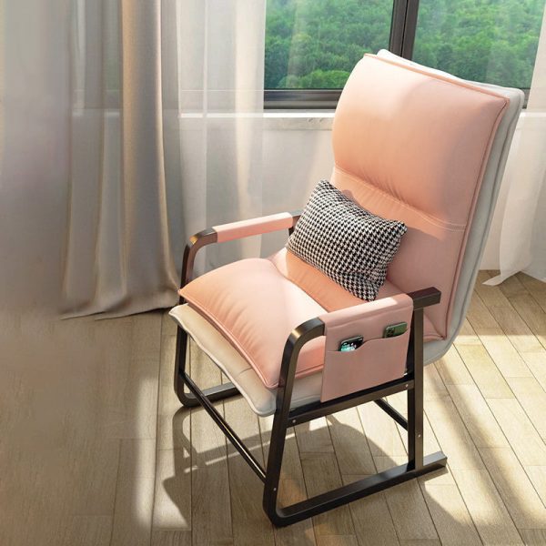 Contemporary Nordic Double-Layer Tech Fabric Upholstered Desk Chair Adjustable Backrest Armrest For Home Office - Image 14