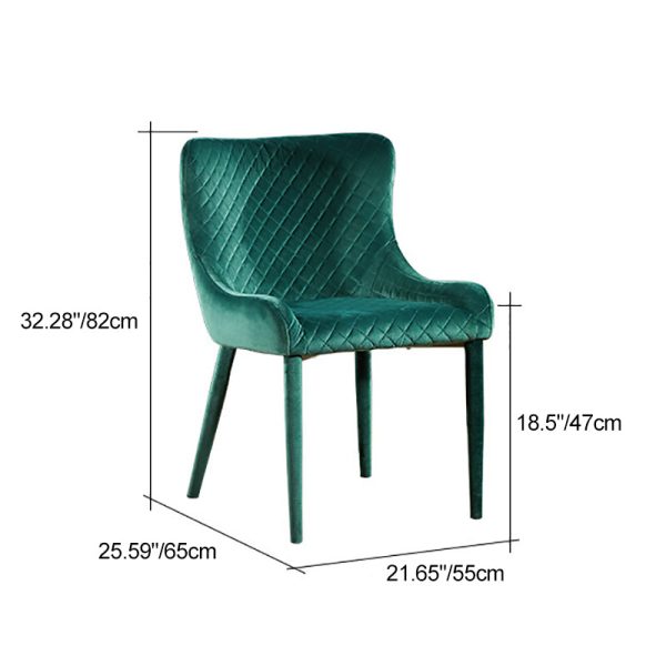 Contemporary Luxury Square Velvet Solid Wood Frame Dining Chair Wingback For Dining Room - Image 4