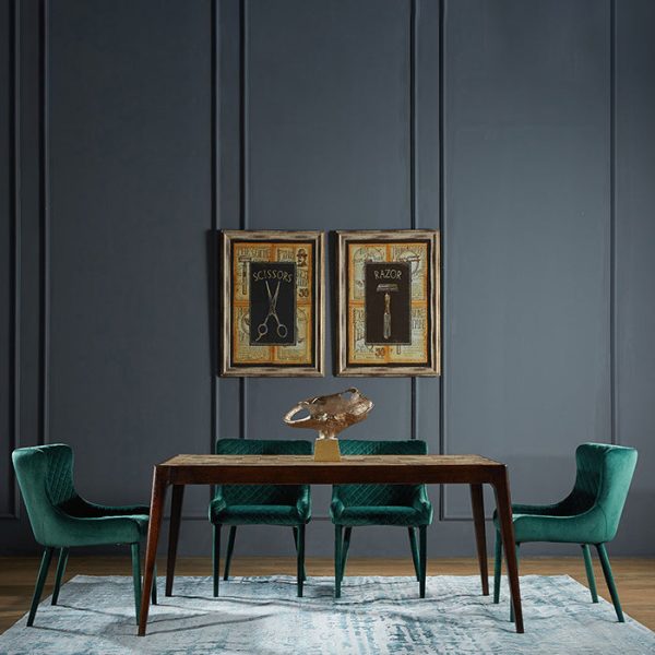 Contemporary Luxury Square Velvet Solid Wood Frame Dining Chair Wingback For Dining Room - Image 18