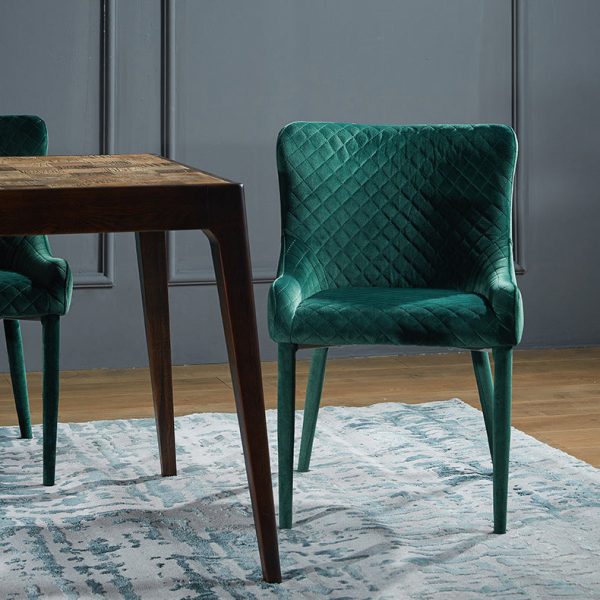 Contemporary Luxury Square Velvet Solid Wood Frame Dining Chair Wingback For Dining Room - Image 12