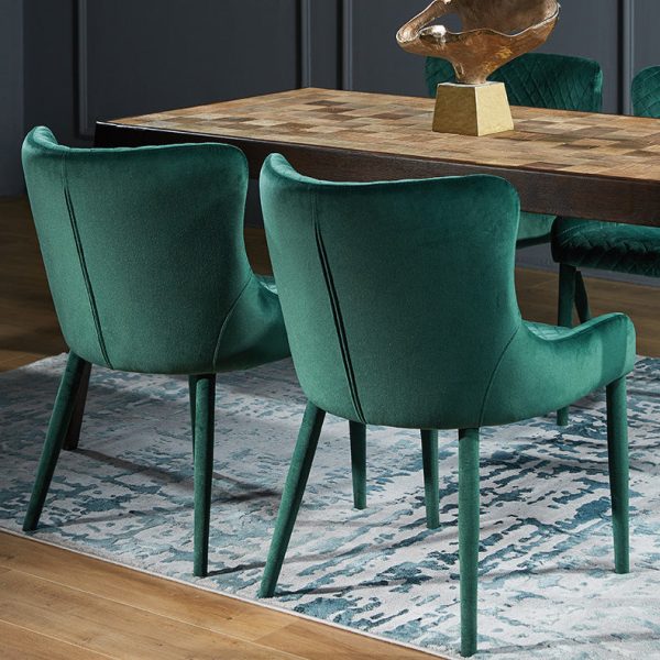 Contemporary Luxury Square Velvet Solid Wood Frame Dining Chair Wingback For Dining Room - Image 13