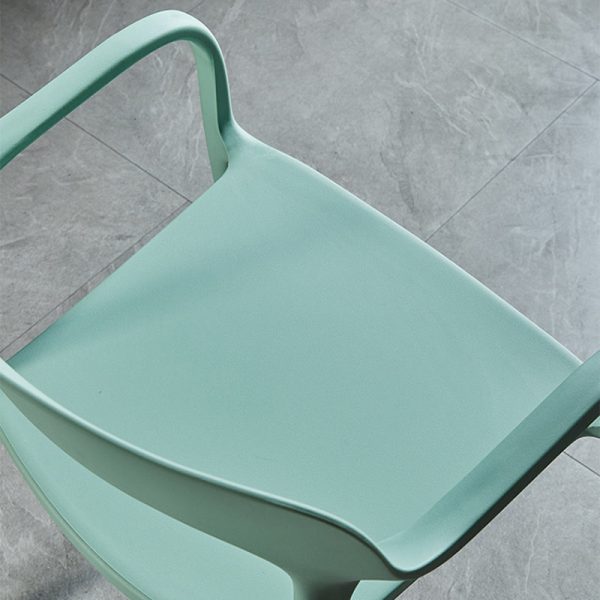 Contemporary Nordic Square Plastic Stackable Dining Chair Backrest Armrest For Dining Room - Image 5
