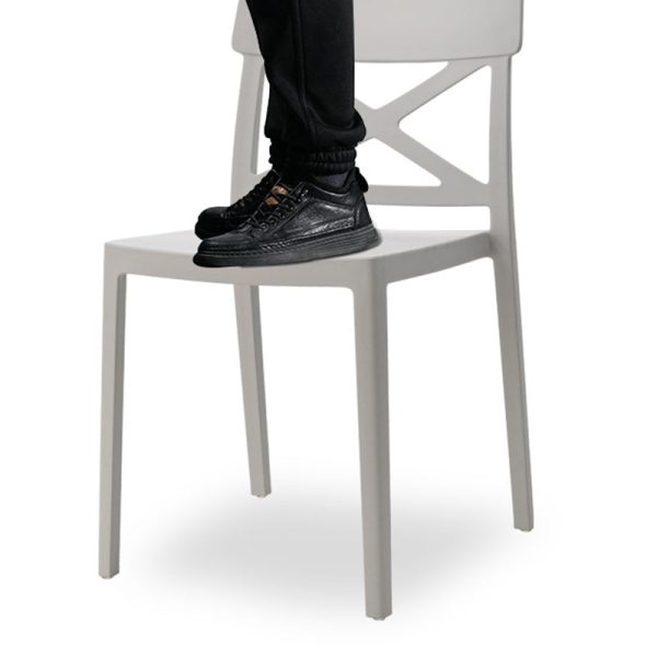 Modern Simplicity Square Plastic Stackable Dining Chair Backrest Armless For Dining Room - Image 10