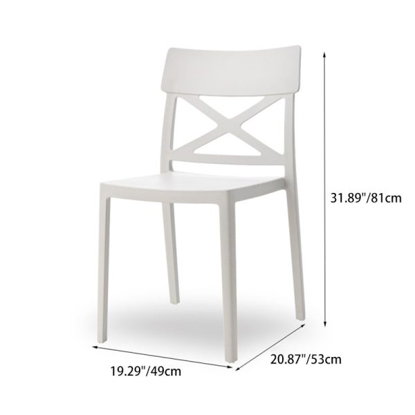 Modern Simplicity Square Plastic Stackable Dining Chair Backrest Armless For Dining Room - Image 4