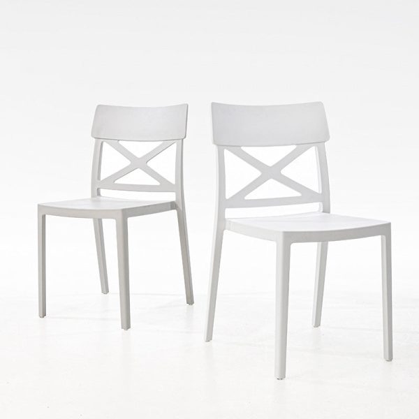 Modern Simplicity Square Plastic Stackable Dining Chair Backrest Armless For Dining Room - Image 11