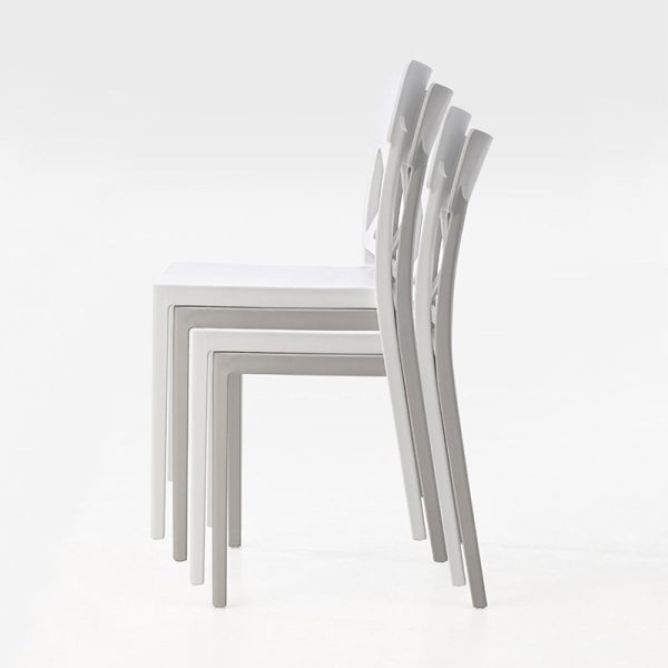 Modern Simplicity Square Plastic Stackable Dining Chair Backrest Armless For Dining Room - Image 12