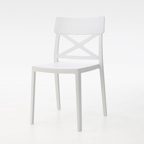Modern Simplicity Square Plastic Stackable Dining Chair Backrest Armless For Dining Room - Image 13