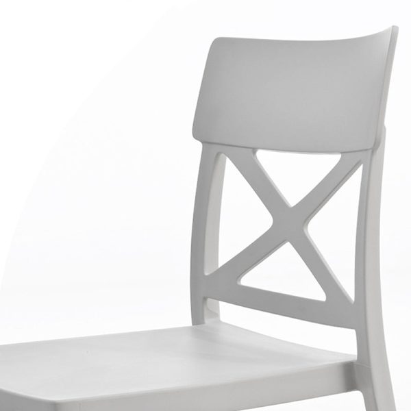 Modern Simplicity Square Plastic Stackable Dining Chair Backrest Armless For Dining Room - Image 6