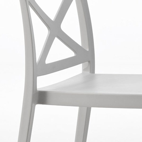 Modern Simplicity Square Plastic Stackable Dining Chair Backrest Armless For Dining Room - Image 5