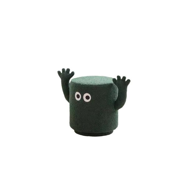 Contemporary Creative Lamb Fleece Cylinder Pouf Footstool For Entryway - Image 18
