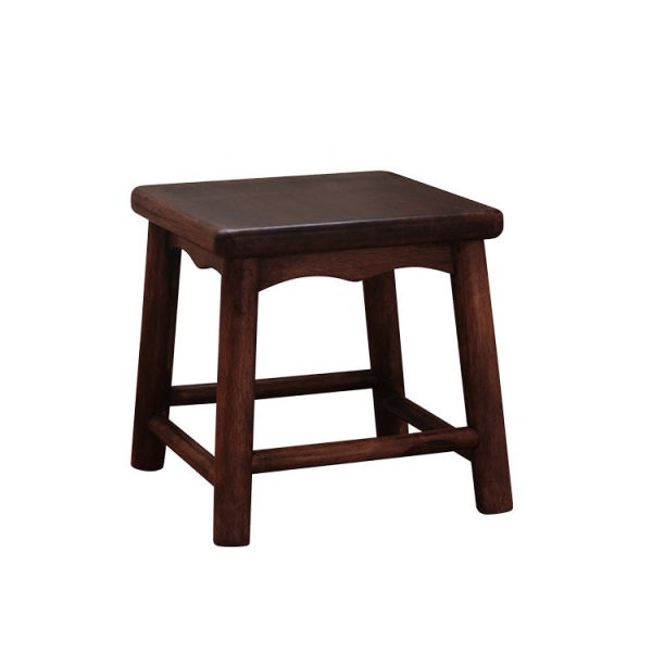 Traditional Japanese Rectangular Solid Wood Portable Low Stool Footstool Footrest For Living Room - Image 9