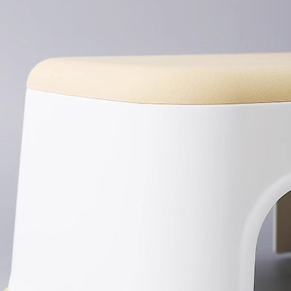 Contemporary Scandinavian Square Plastic Portable Stackable Low Stool Footstool For Living Room - Image 7