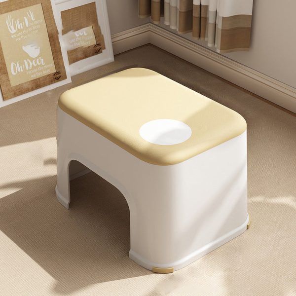 Contemporary Scandinavian Square Plastic Portable Stackable Low Stool Footstool For Living Room - Image 2