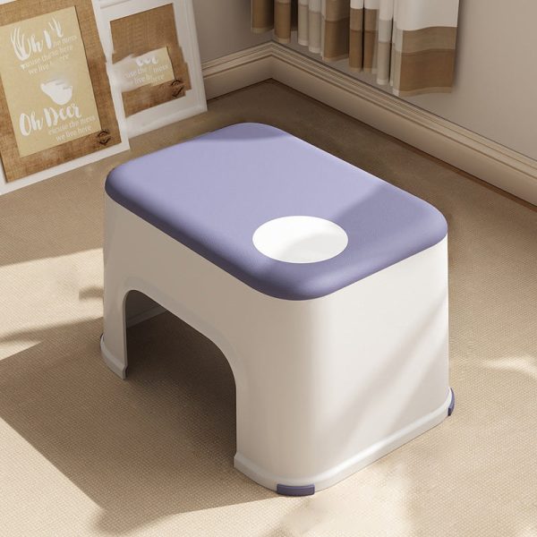 Contemporary Scandinavian Square Plastic Portable Stackable Low Stool Footstool For Living Room - Image 3