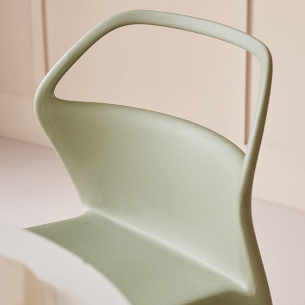 Contemporary Scandinavian Square Plastic Stackable Dining Chair Backrest For Dining Room - Image 6
