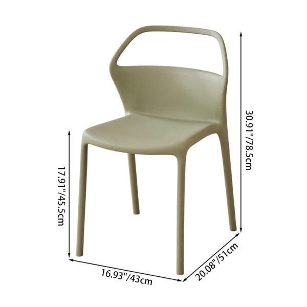 Contemporary Scandinavian Square Plastic Stackable Dining Chair Backrest For Dining Room - Image 4