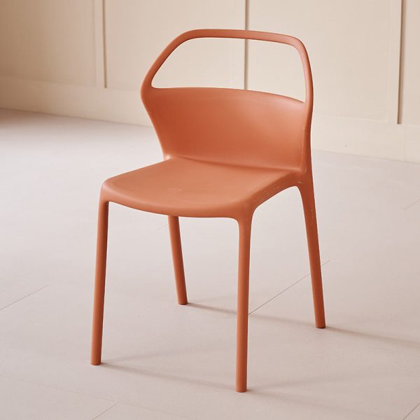 Contemporary Scandinavian Square Plastic Stackable Dining Chair Backrest For Dining Room - Image 10