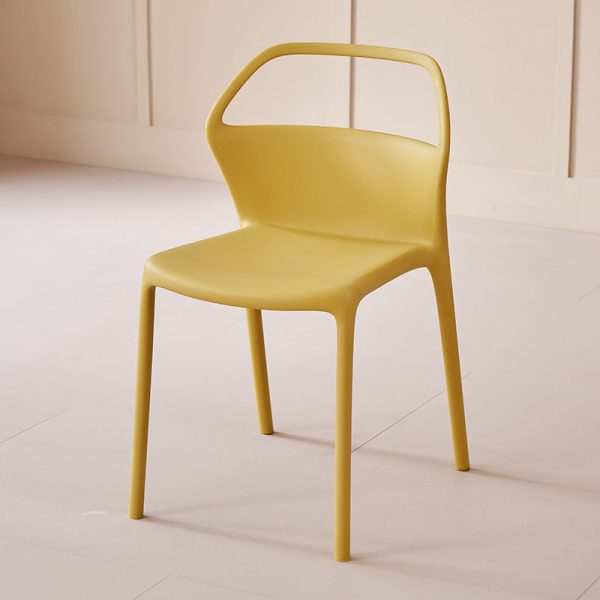 Contemporary Scandinavian Square Plastic Stackable Dining Chair Backrest For Dining Room - Image 11