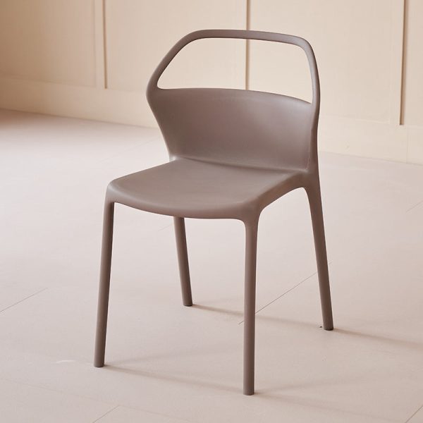 Contemporary Scandinavian Square Plastic Stackable Dining Chair Backrest For Dining Room - Image 12